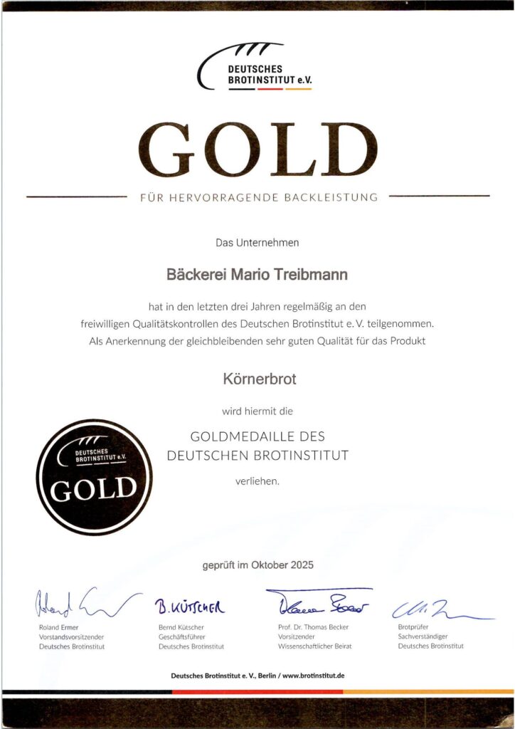 Oktober 2025 - Goldmedaille Körnerbrot